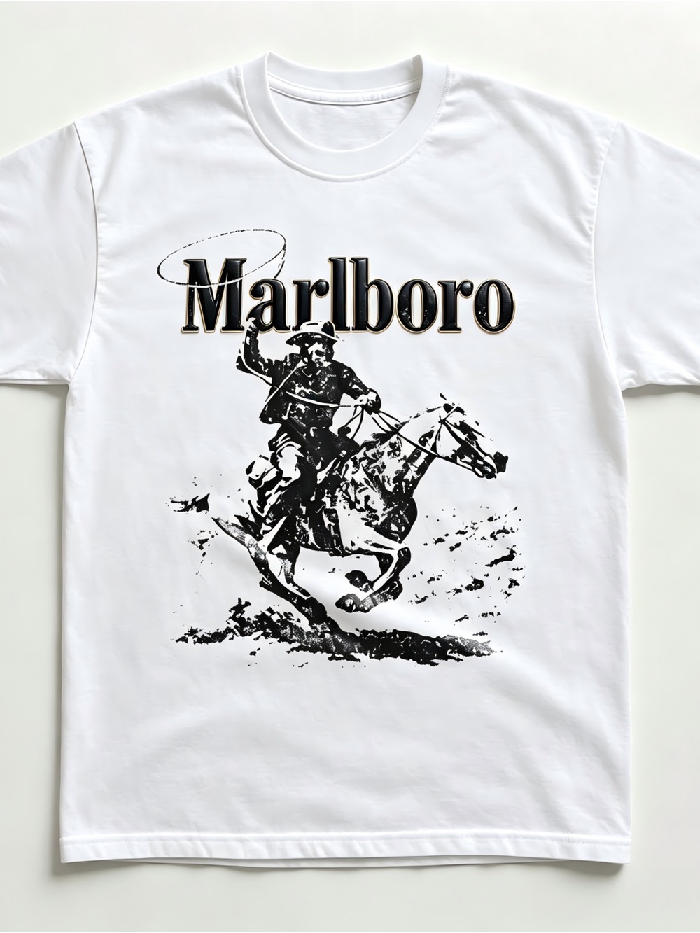 Retro Western Marlboro Cowboy Vintage Graphic Womens Mens T-shirt Unisex